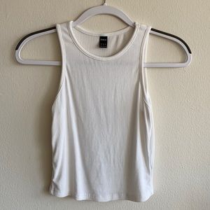 SHEIN white, ribbed cropped tank top